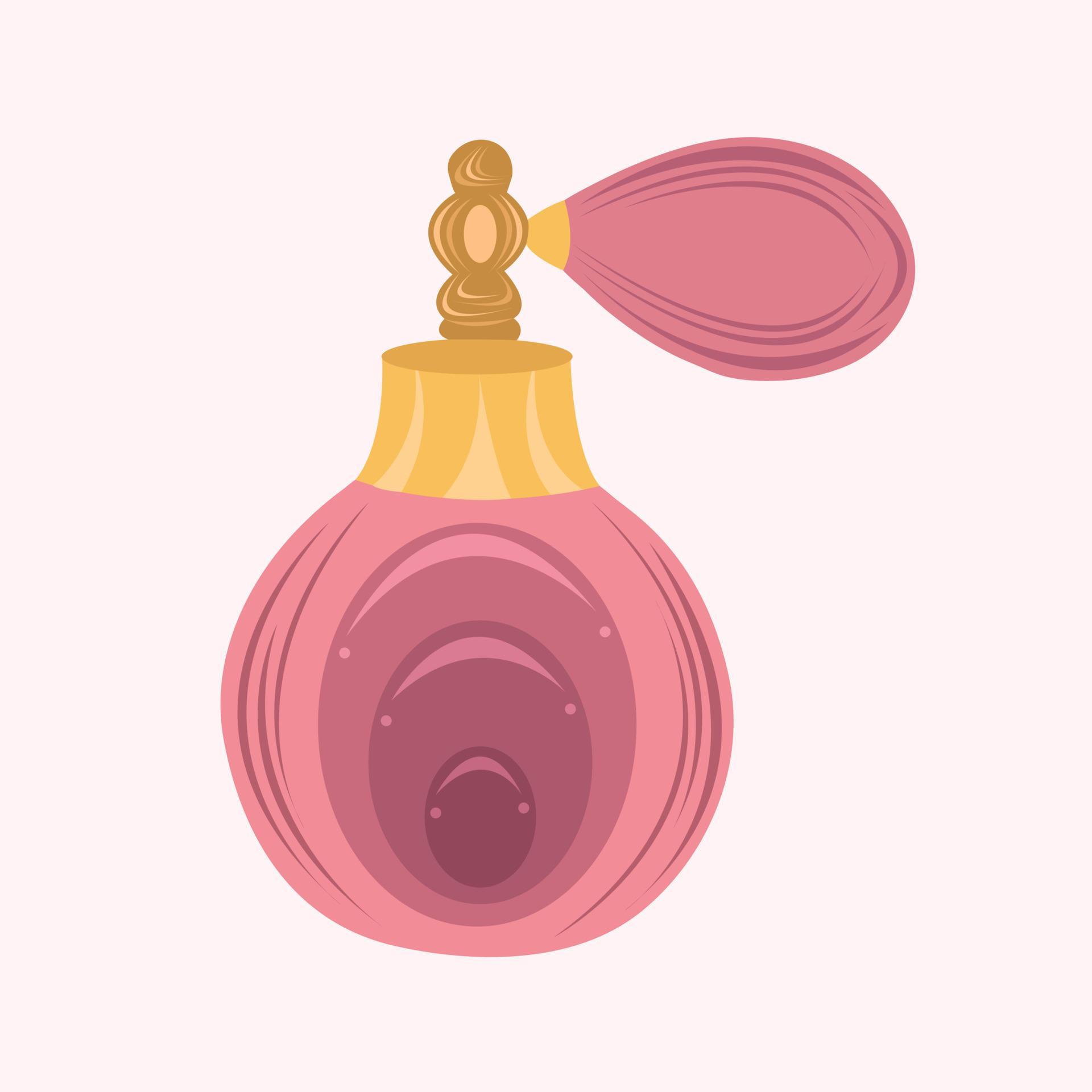 Pink perfume bottle vector illustration for graphic design and