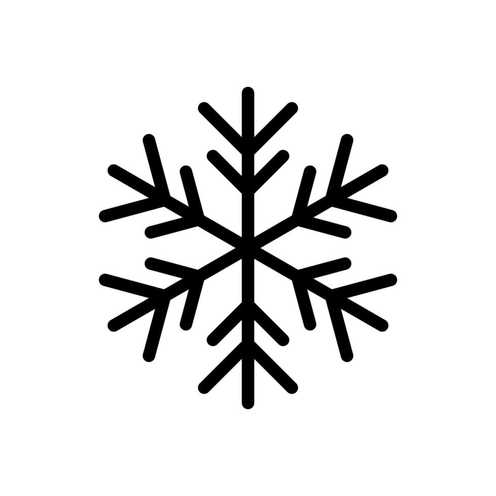 Snowflake icon in line style design isolated on white background. Editable stroke. vector