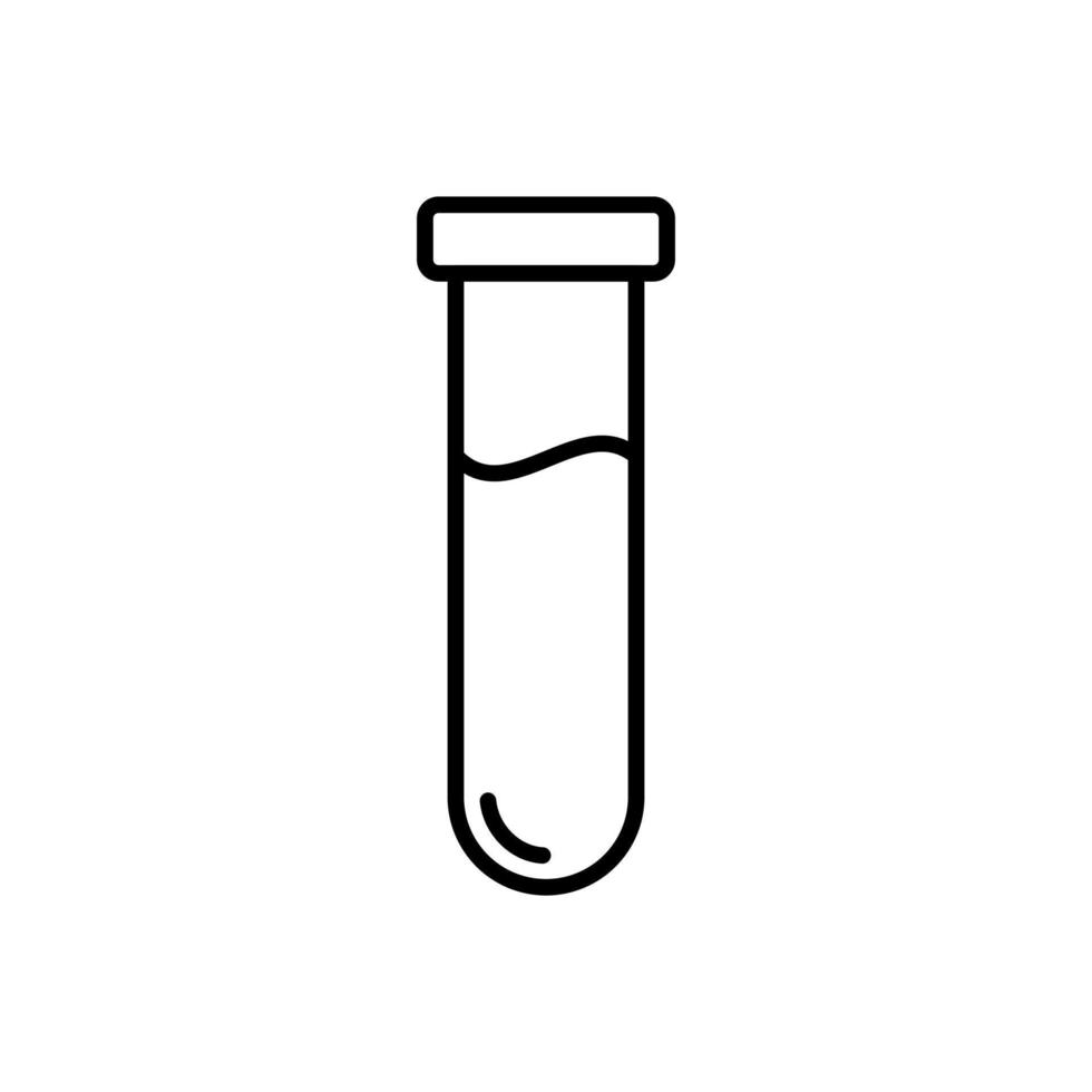 Laboratory glass test tube icon in line style design isolated on white background. Editable stroke. vector