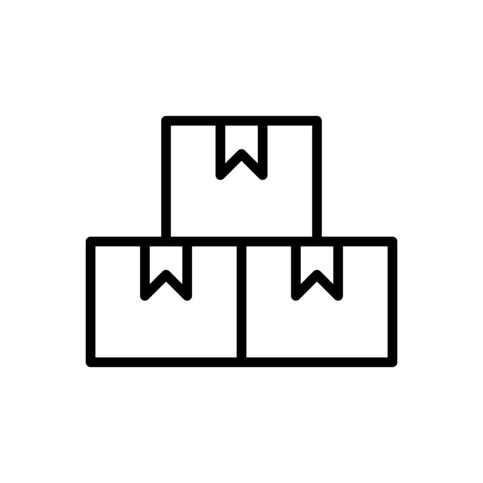 Delivery boxes, package shipping concept icon in line style design isolated on white background. Editable stroke. vector
