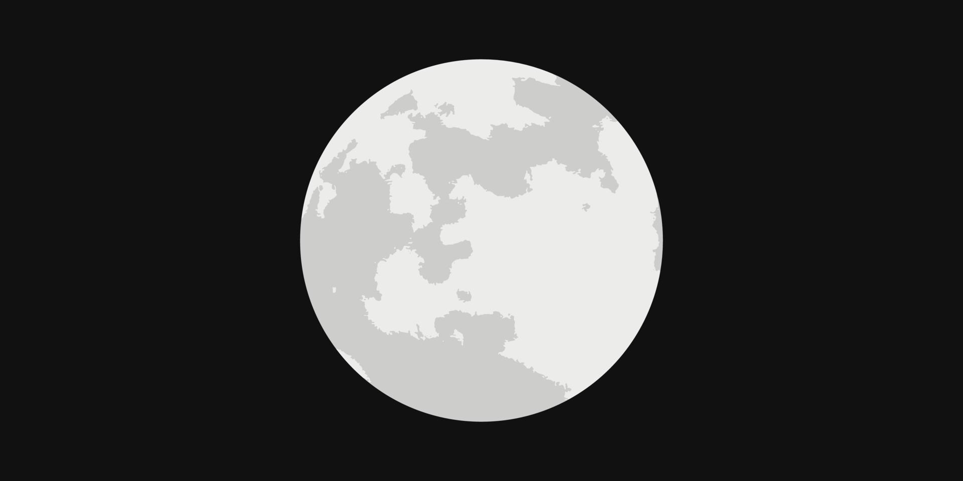 Full moon vector illustration isolated on black background.