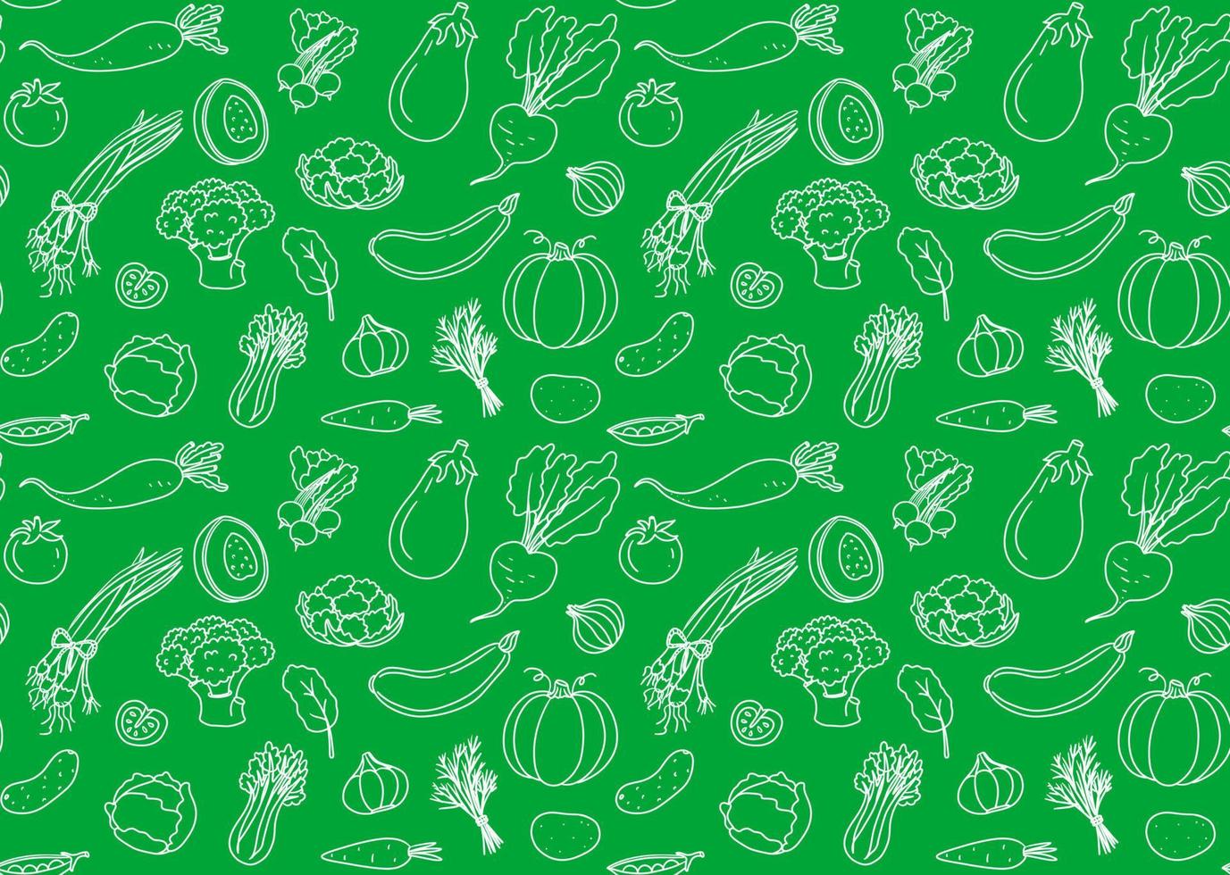 Green vegetable seamless pattern. Organic food background. Fresh doodle