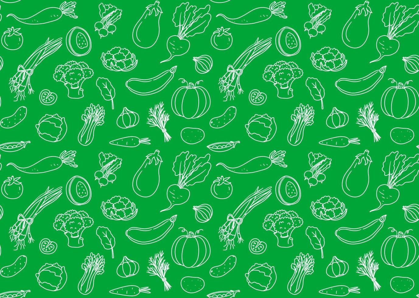 Green vegetable seamless pattern. Organic food background. Fresh doodle wallpaper vector