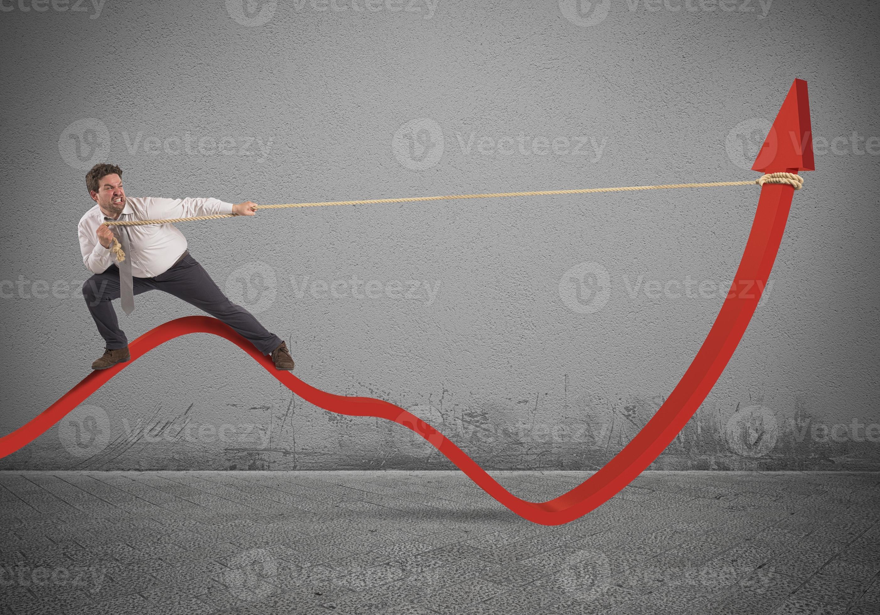 Businessman lifts statistics 20621845 Stock Photo at Vecteezy