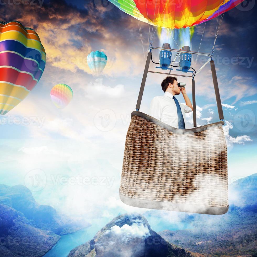 Businessman looking for new perspectives photo