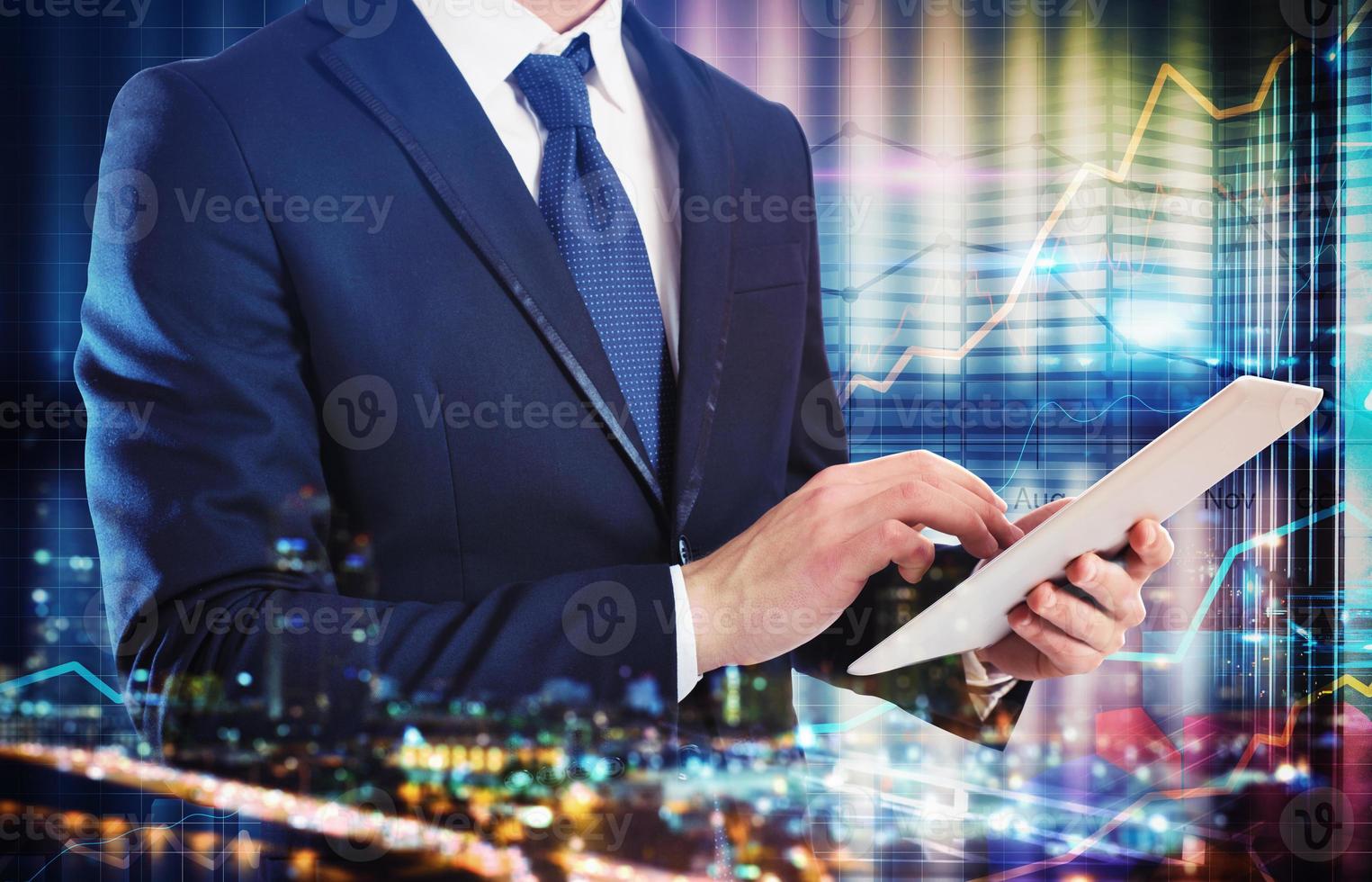 Analysis of business with technology photo
