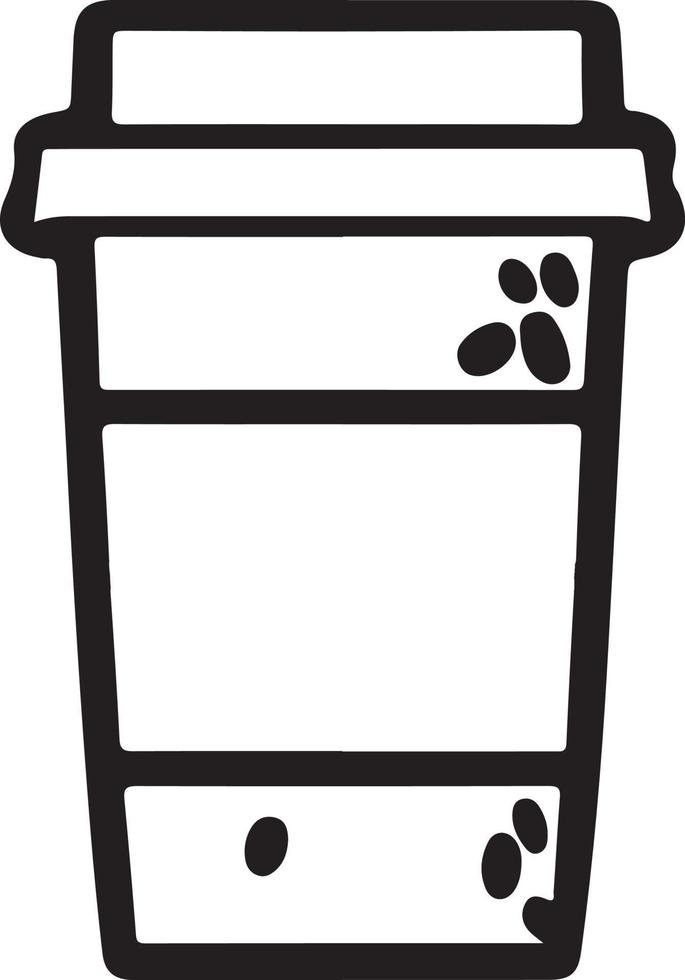 minimalista para llevar café taza icono en blanco antecedentes vector