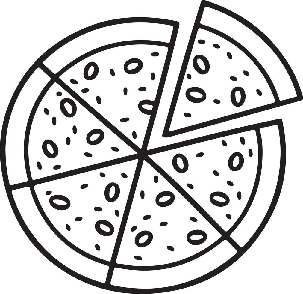 Delicious Pizza Slice Icon Isolated on White Background vector