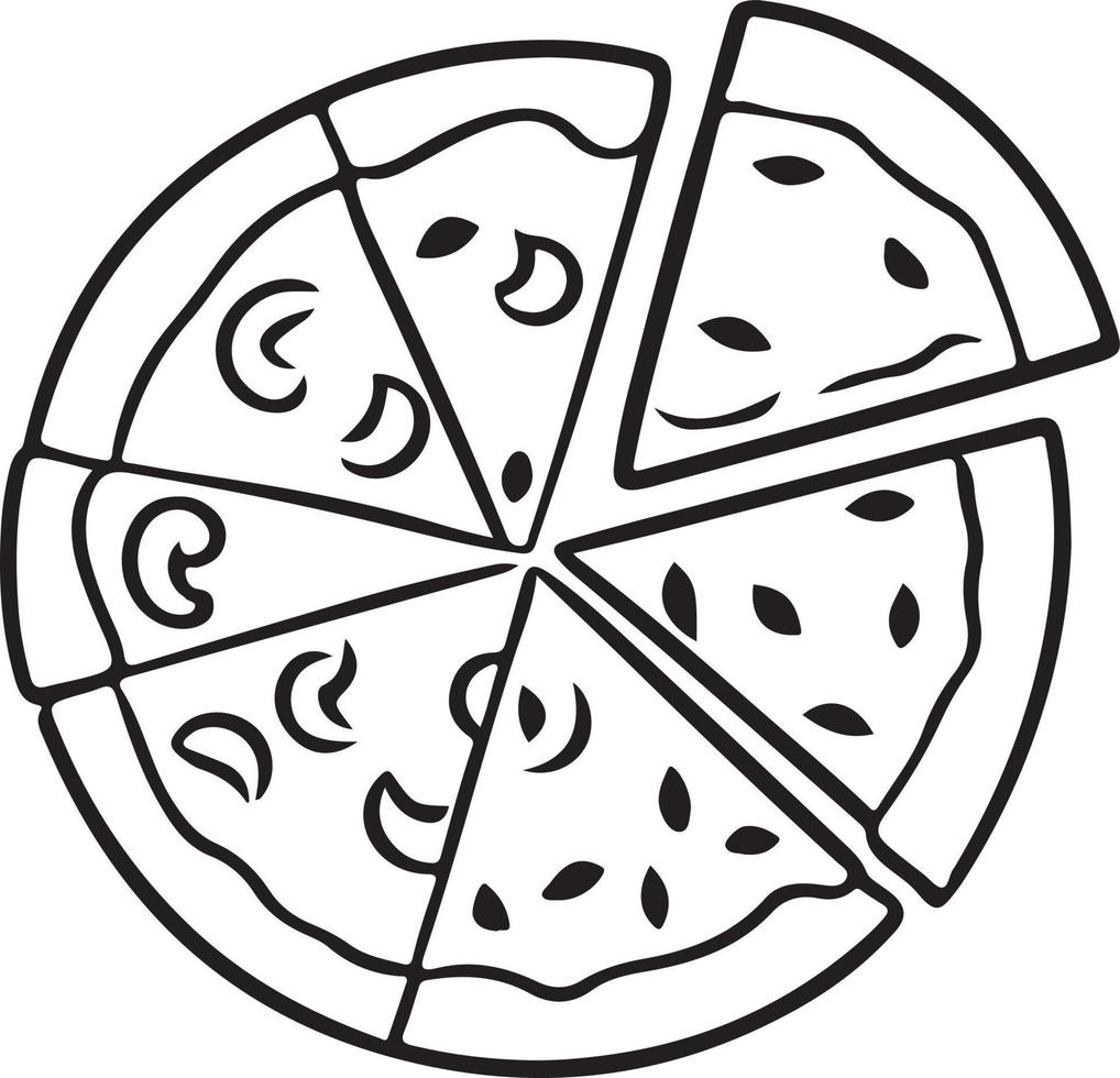 Delicious Pizza Slice Icon Isolated on White Background vector