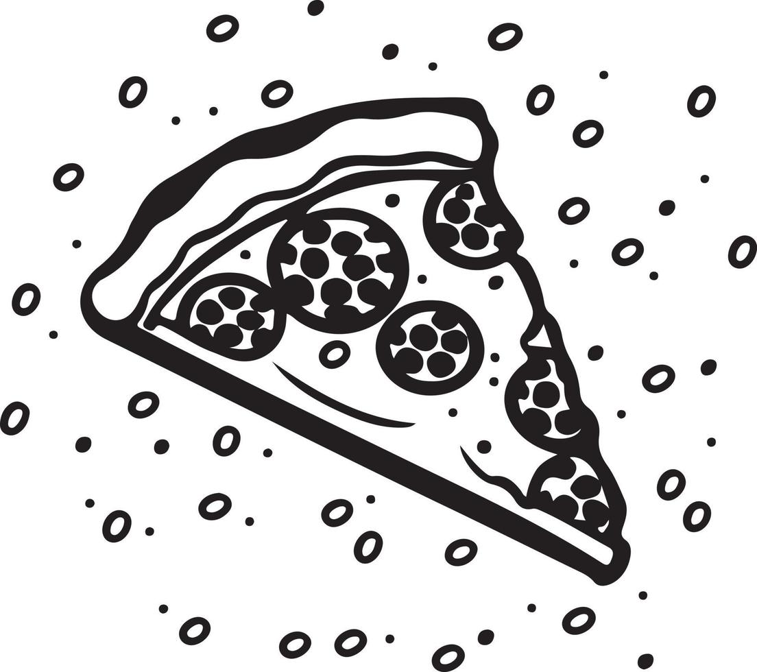 Delicious Pizza Slice Icon Isolated on White Background vector