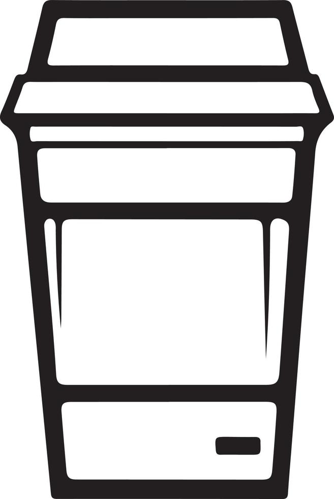 minimalista para llevar café taza icono en blanco antecedentes vector