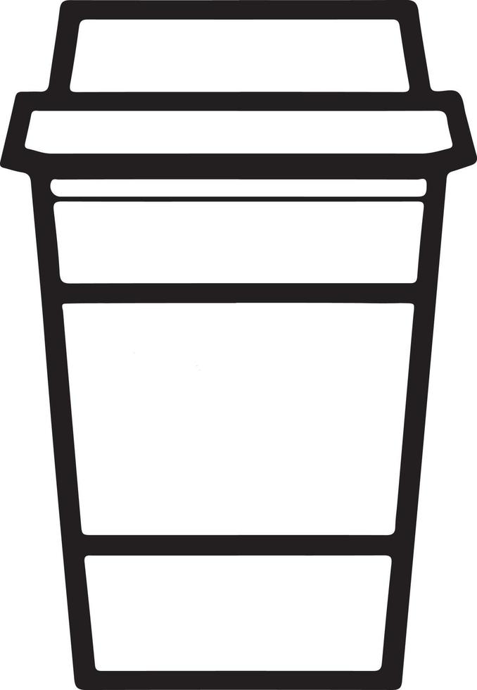 Minimalist Takeaway Coffee Cup Icon on White Background vector