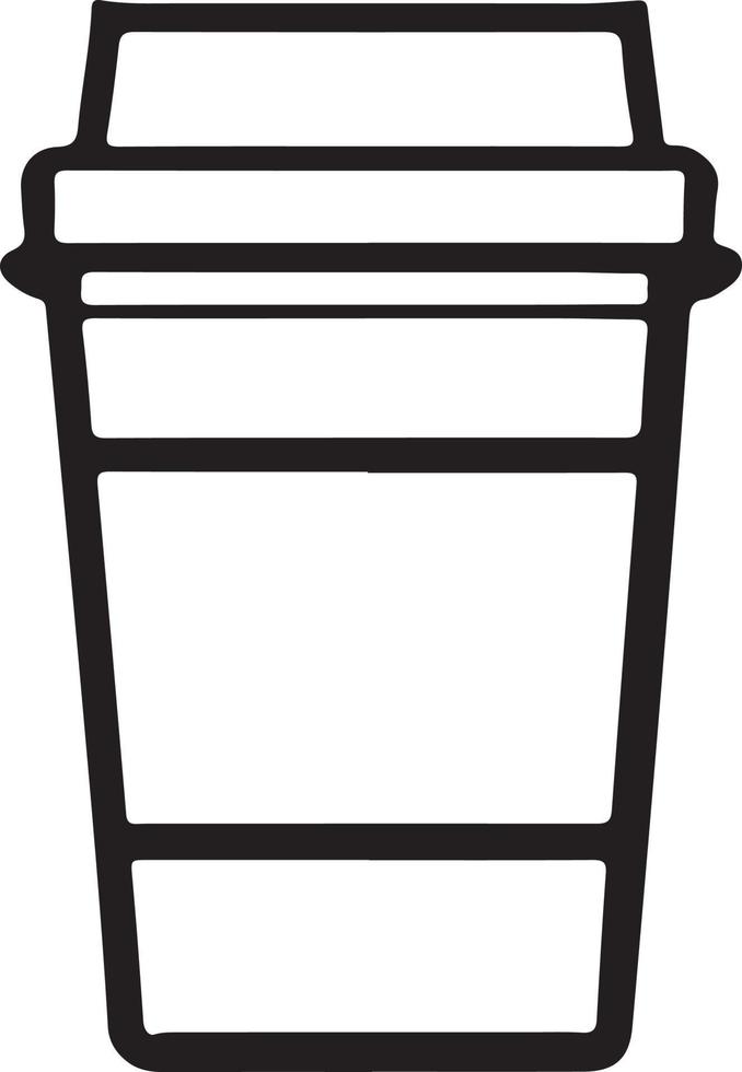 Minimalist Takeaway Coffee Cup Icon on White Background vector