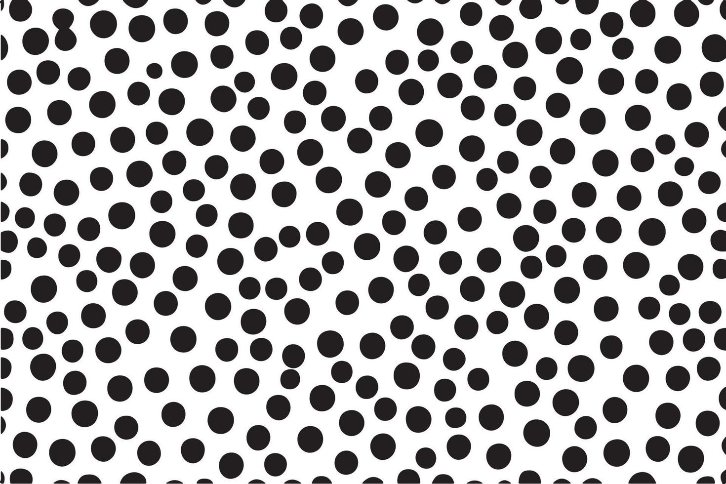 Seamless Black and White Polka Dot Pattern on White Background vector