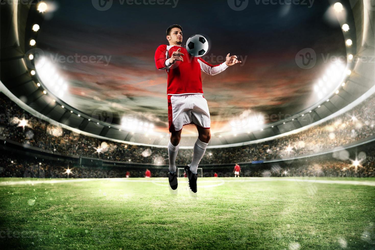 Football action in the stadium photo