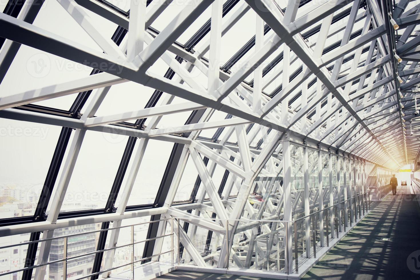 Futuristic detail of Kyoto station in Japan photo
