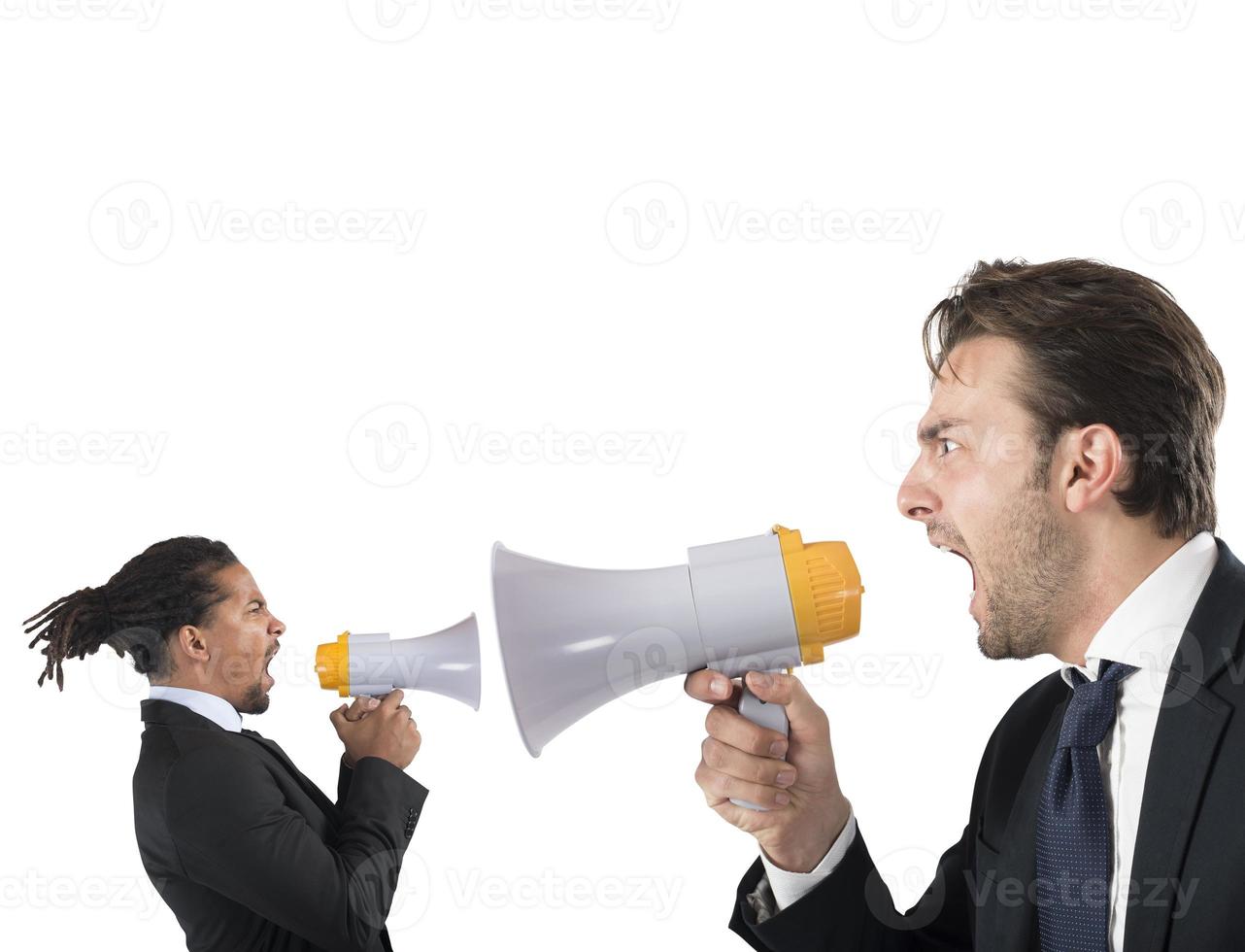 Employee yelling against boss photo