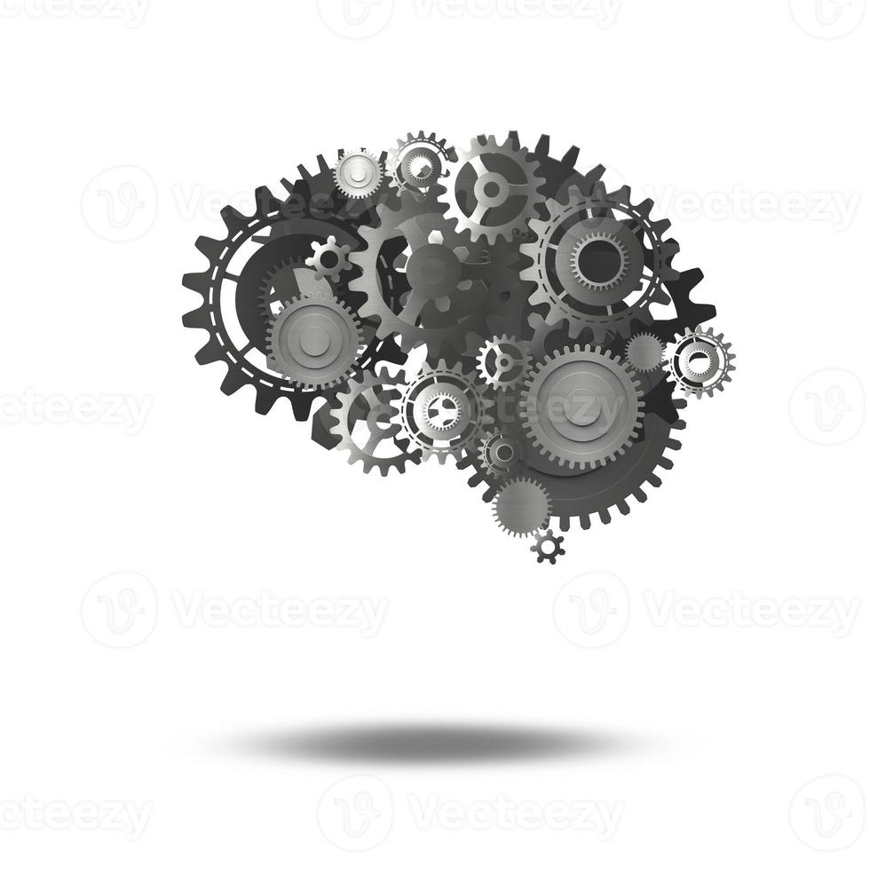 Gears mechanism brain 3D Rendering photo