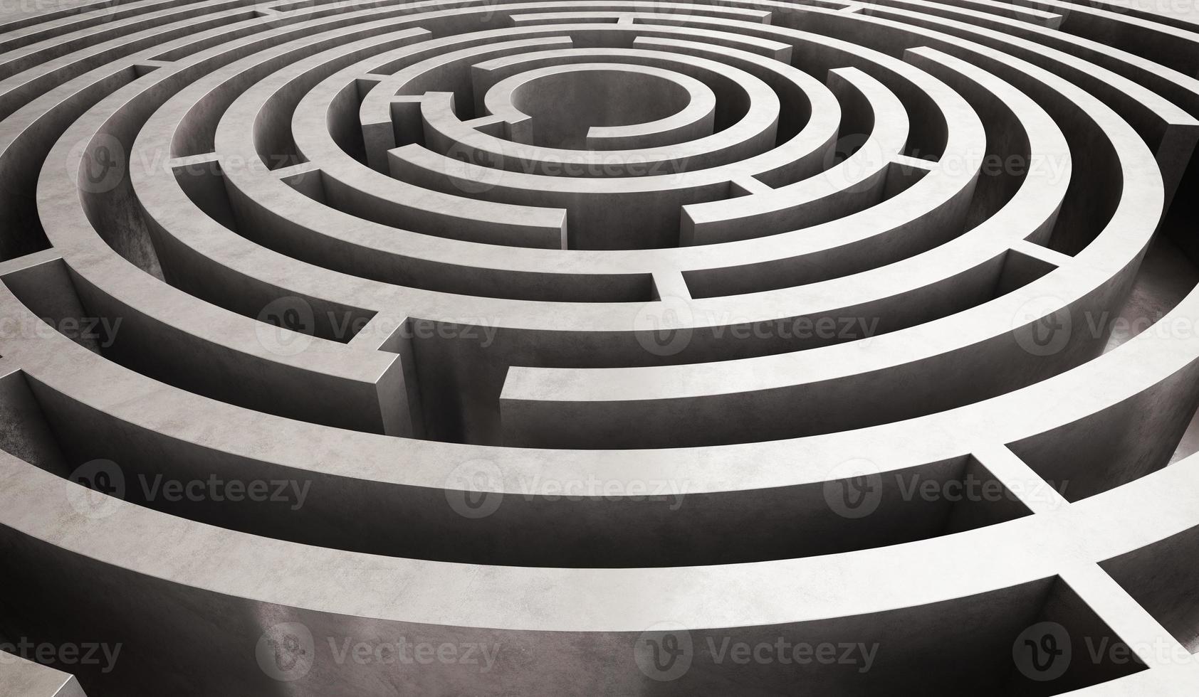 Difficult circular maze photo