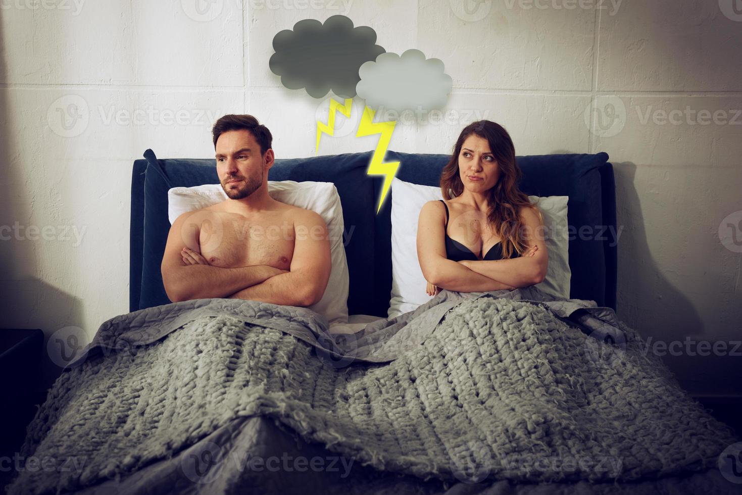 Boyfriend and girlfriend have couple problem and are not happy photo