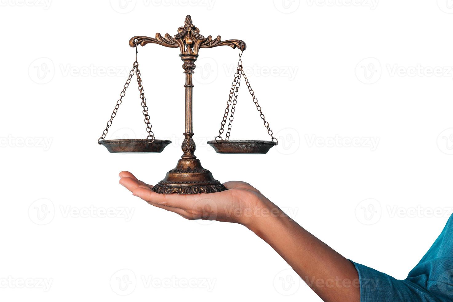 Plates in the balance. concept of finance and justice law photo