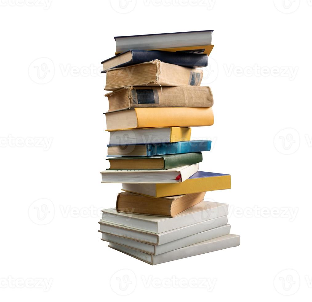 Pile of stacked books. concept of culture and knowledge photo