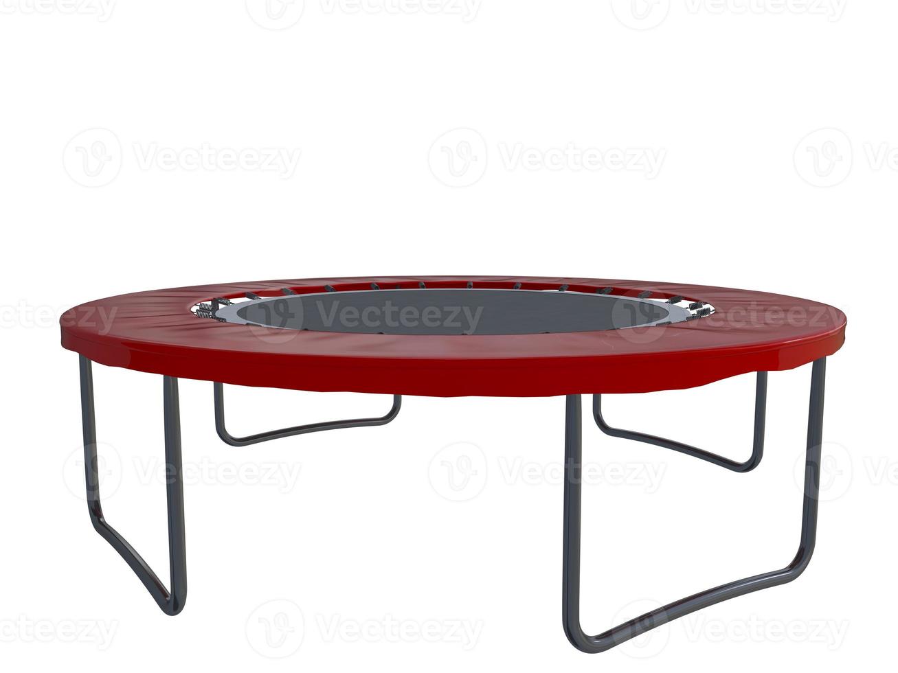 Red elastic trampoline for jumping. business and funny concept. 3d rendering photo