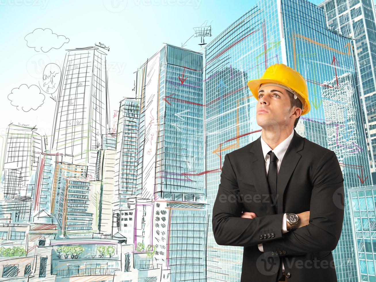 Sketch of an architect photo