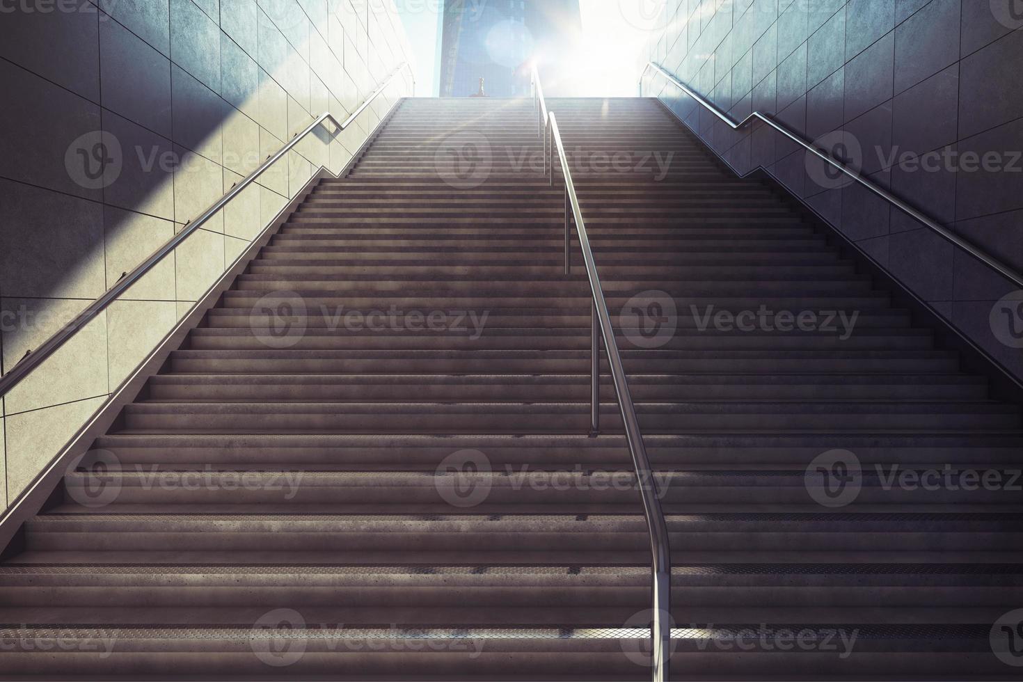 3D Rendering of city stairs photo
