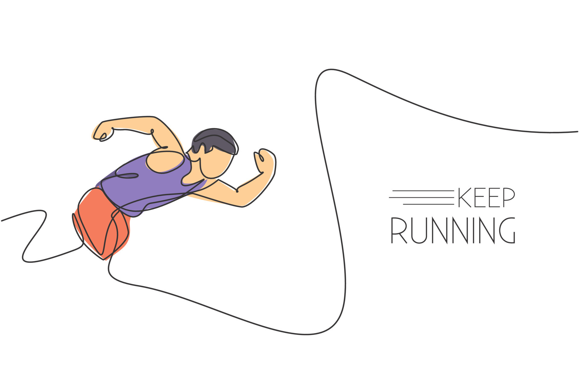 Un Dibujo De L nea Continua De Un Joven Corredor Deportivo Enfocado En un-dibujo-de-l-nea-continua-de-un-joven-corredor-deportivo-enfocado-en