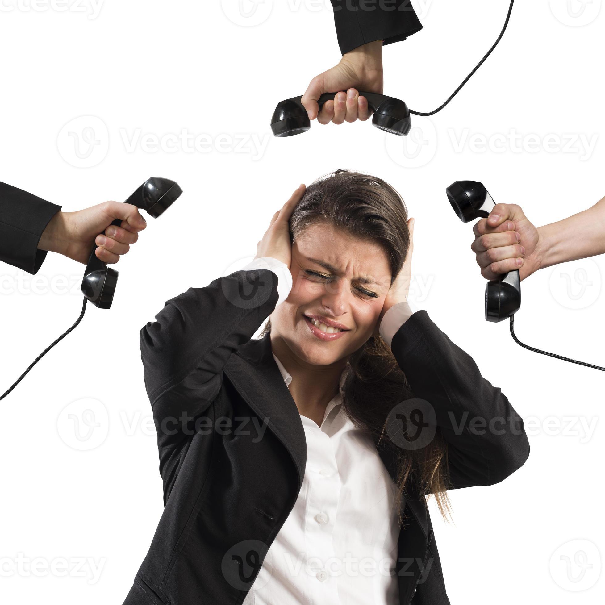 Exhausted from business calls 20623943 Stock Photo at Vecteezy