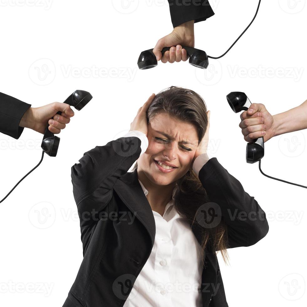 Exhausted from business calls photo