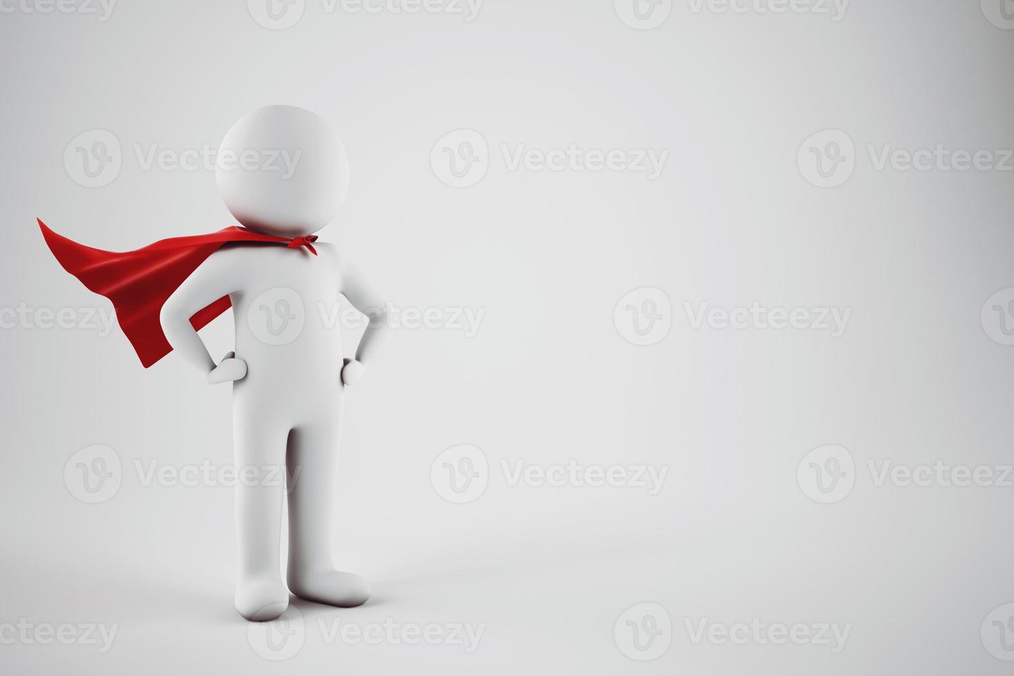 Superhero man. 3D Rendering photo