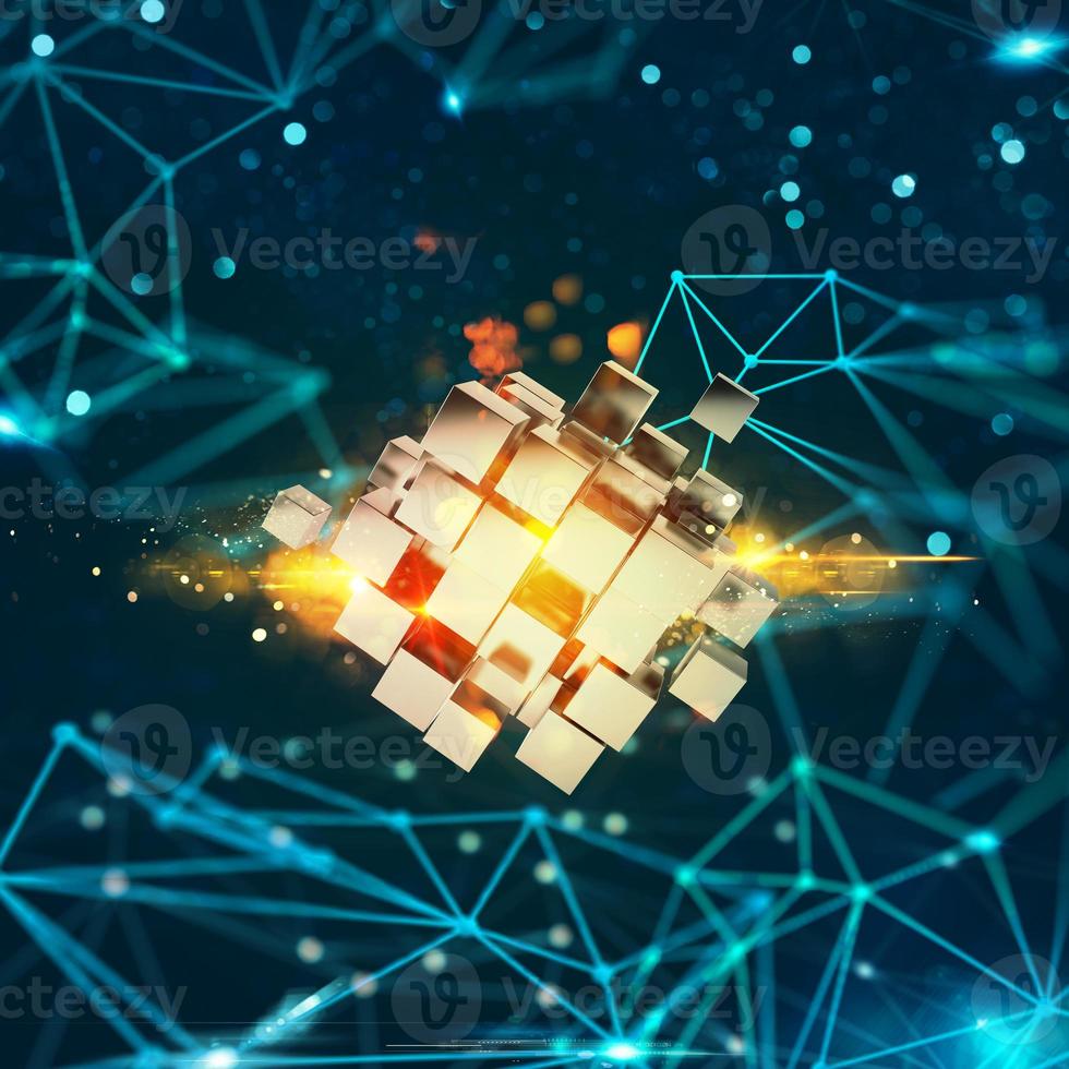 Innovation in the digital world. 3D Rendering photo
