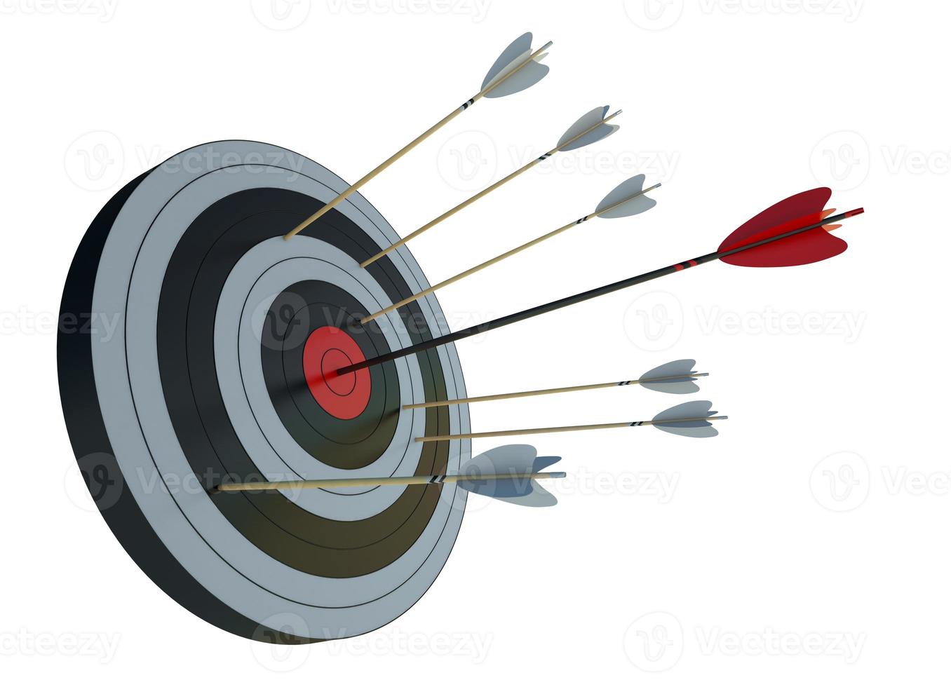Target to hit, concept of aim for business success. 3d render photo