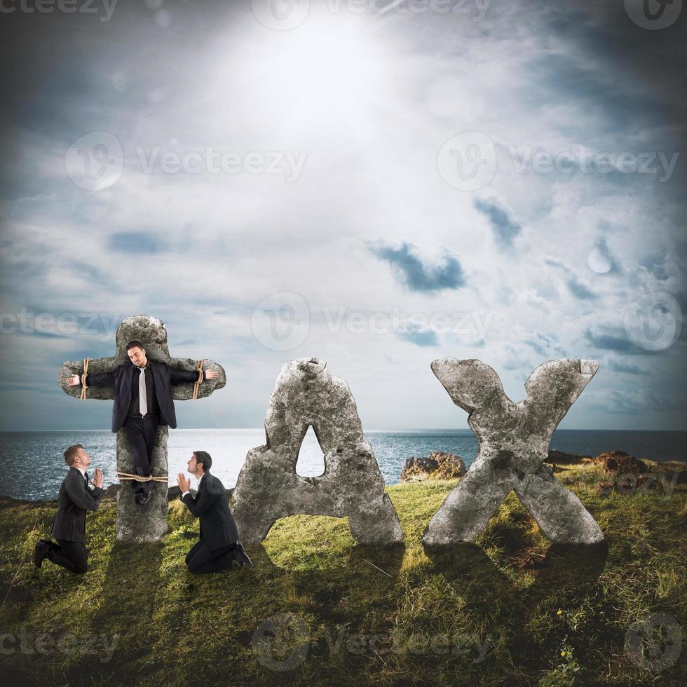 Crucifix by tax. 3D rendering photo