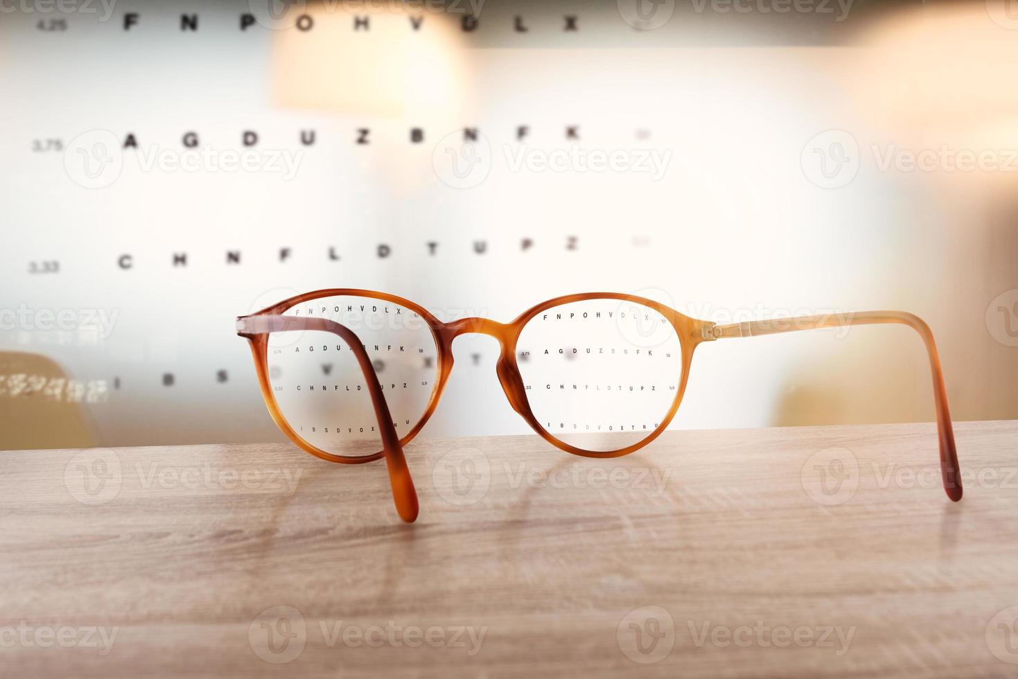 Glasses that correct eyesight from blurred to sharp. photo