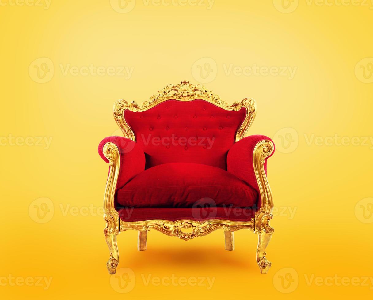 Red and gold luxury armchair. Concept of success photo