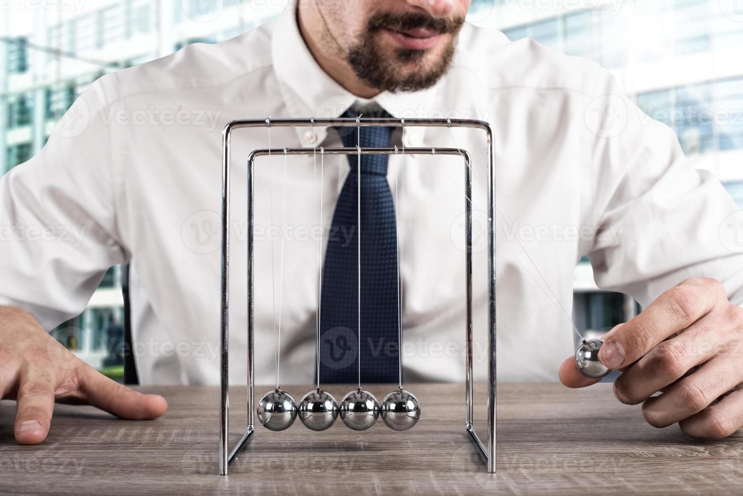 Business Newtons cradle photo