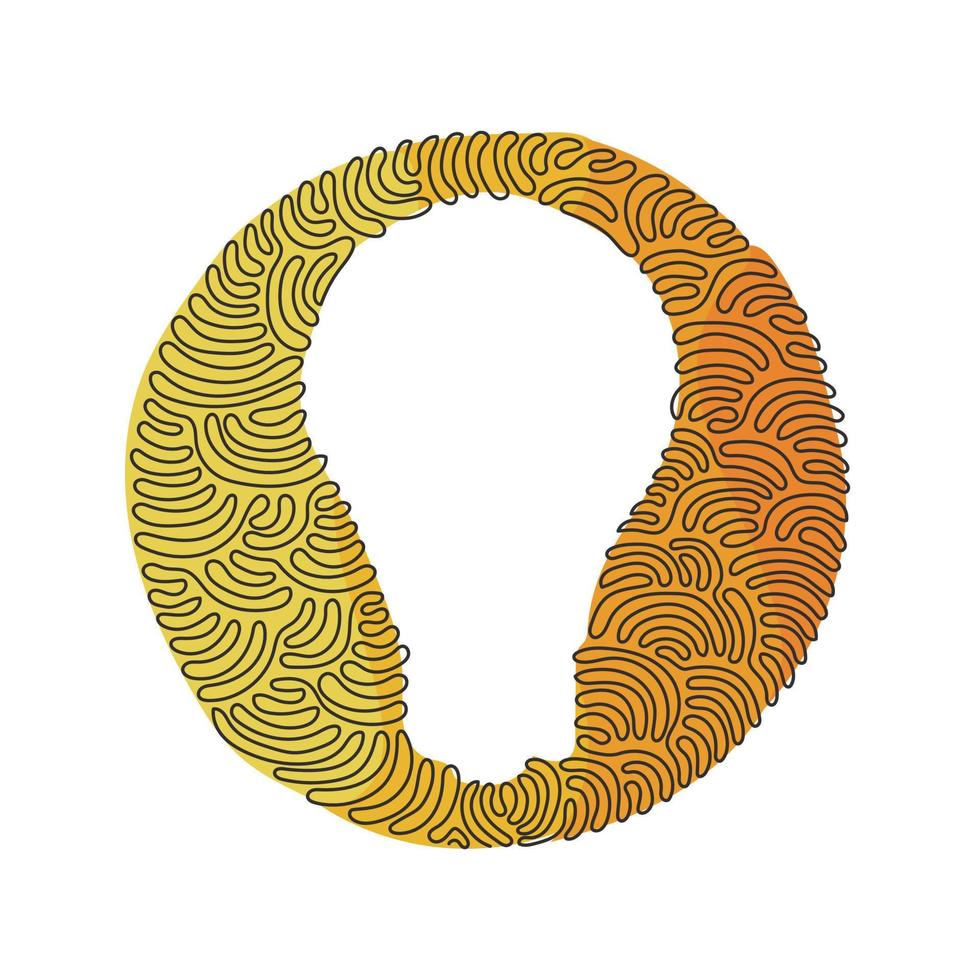 Single continuous line drawing bulb icon. Single line art of light bulb for business idea, brainstorm or electricity concept. Swirl curl circle background style. One line draw graphic design vector