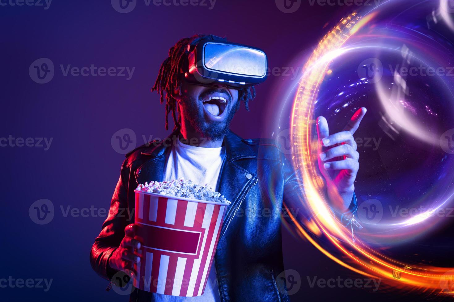 Man with glasses and popcorn watches 3D 20625443 Stock Photo at Vecteezy