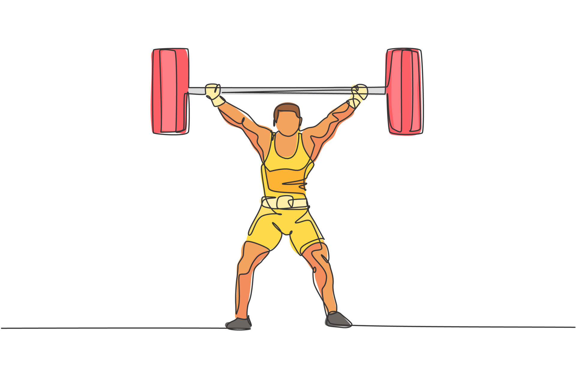 One Single Line Drawing Of Fit Young Athlete Muscular Man Lifting one-single-line-drawing-of-fit-young-athlete-muscular-man-lifting