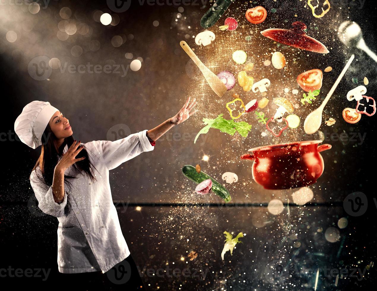Magic chef ready to cook a new dish photo