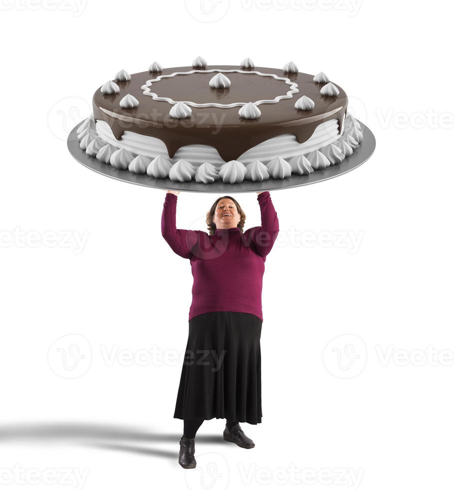 Big chocolate cake photo