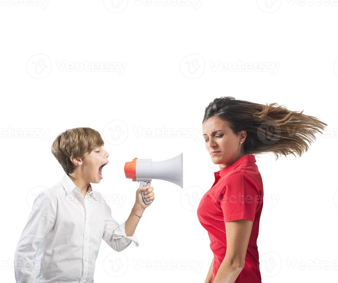 Child yells at her mother photo