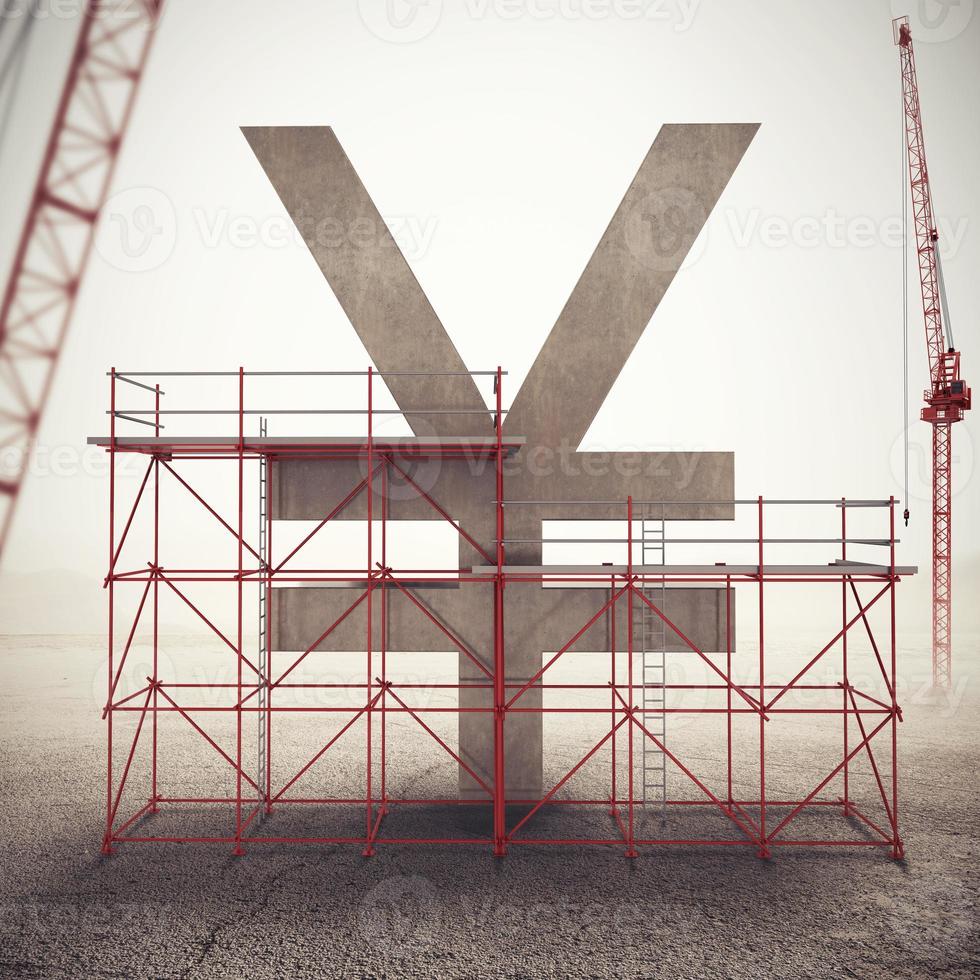 Strengthen yen economy . 3D Rendering photo