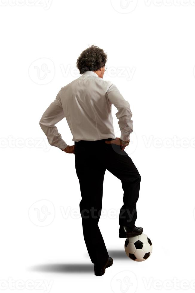 Football concept with businessman photo