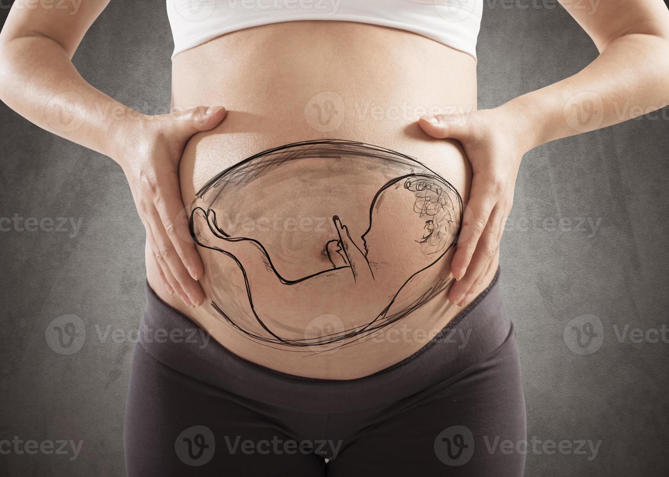 Pregnant child drawn photo