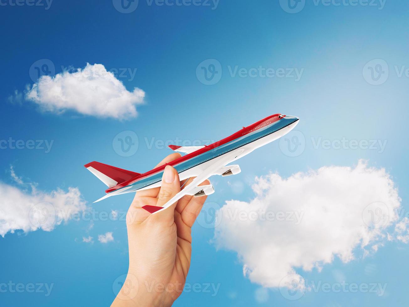 3D Rendering toy airliner photo