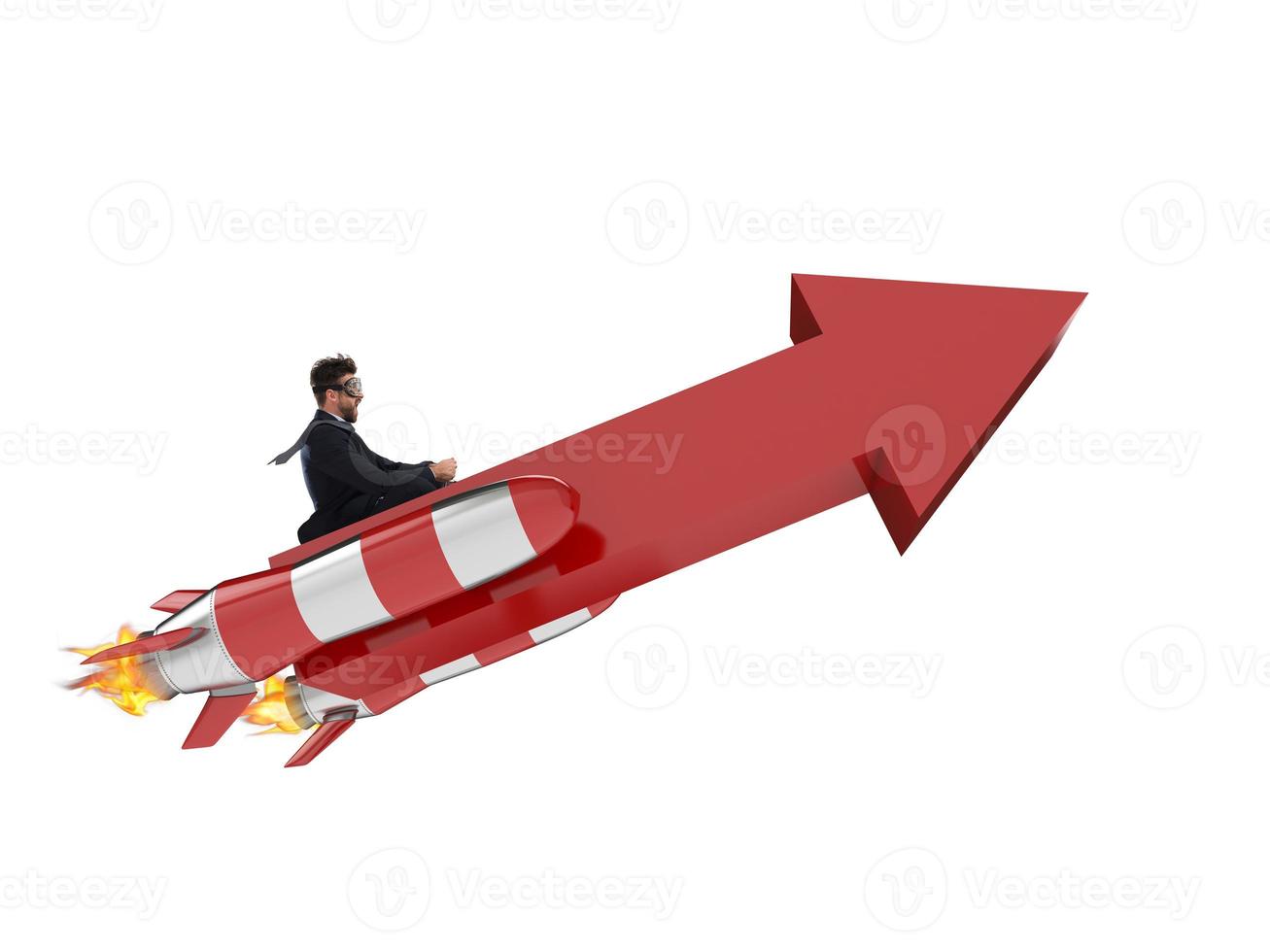 Take-off business success. 3D Rendering photo